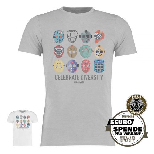 SCALLYWAG® Eishockey T-Shirt Hockey is Diversity in Hellgrau