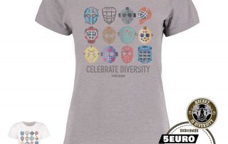 SCALLYWAG® Eishockey T-Shirt Hockey is Diversity in Hellgrau für Frauen mit Spende