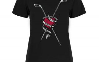 Eishockey T-Shirt von SCALLYWAG® Modell CROSSED STICKS Girls Schwarz