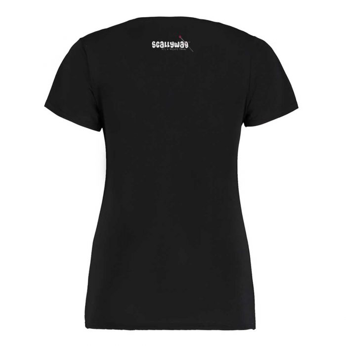 Eishockey T-Shirt von SCALLYWAG® Modell VOODOO REF Girls Schwarz Rückseite