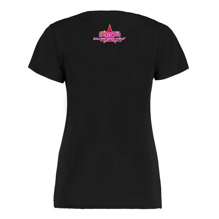 Eishockey T-Shirt von SCALLYWAG® Modell HOCKEYWOOD Girls Schwarz Rückseite
