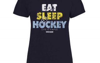 Eishockey T-Shirt von SCALLYWAG® Modell EAT SLEEP HOCKEY Girls Navy