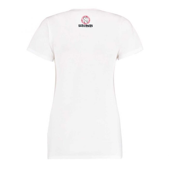 Eishockey T-Shirt von SCALLYWAG® Modell SMILE Girls Weiß Rückseite
