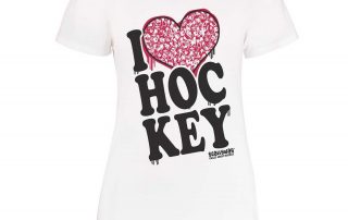 Eishockey T-Shirt von SCALLYWAG® Modell I LOVE HOCKEY Girls Weiß